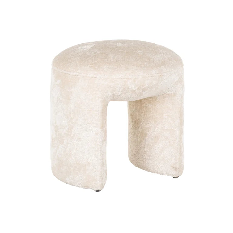 Pufs Fargo Richmond Interiors 44/45/45 cm Bergen 900 white chenille - N1 Home