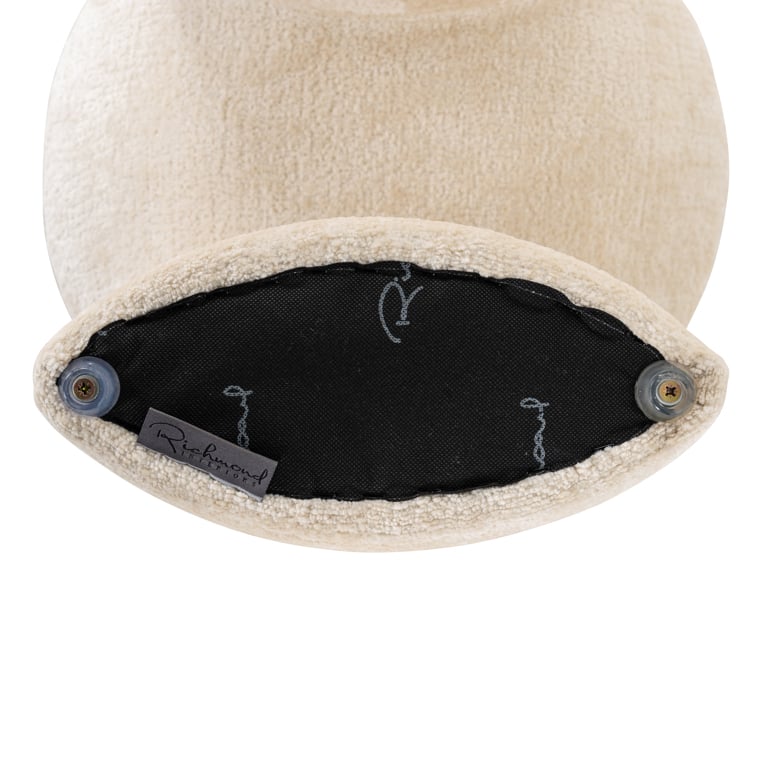 Pufs Fargo Richmond Interiors 44/45/45 cm Bergen 900 white chenille - N1 Home