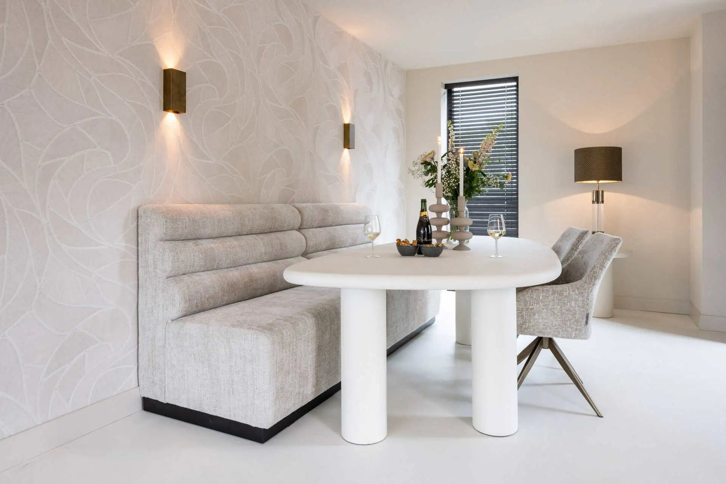 Galds Bloomstone white Richmond Interiors 76/235/120 cm balts - N1 Home