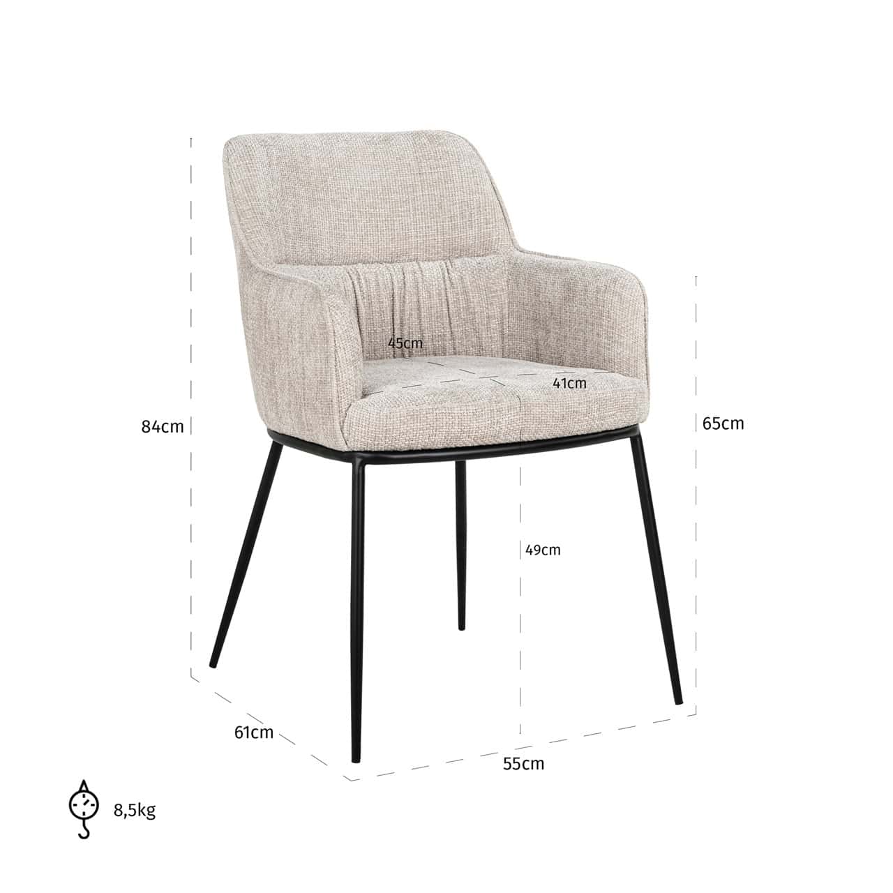 Krēsls Bella Richmond Interiors 55/84/61 cm natural renegade