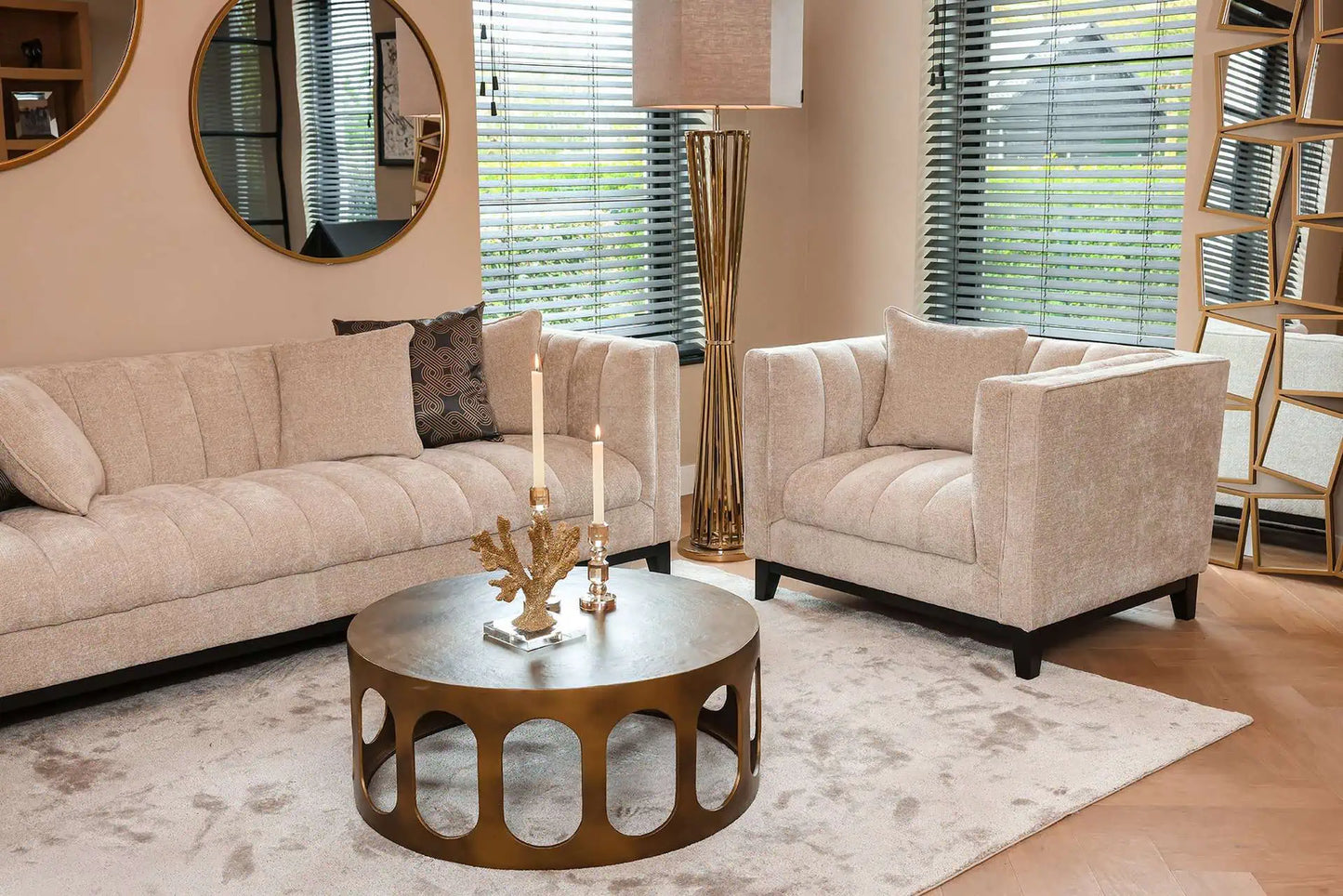 Spogulis Richmond Interiors Maesa 90/90 cm zelts - N1 Home