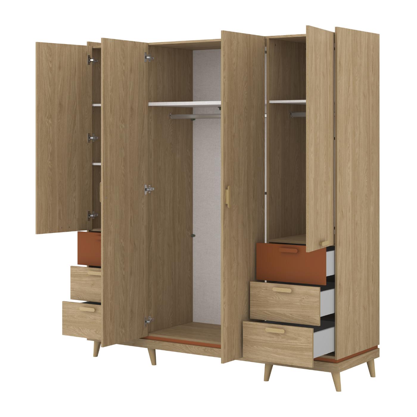 Skapis Skanija  144;190/215/57 cm ozols - N1 Home