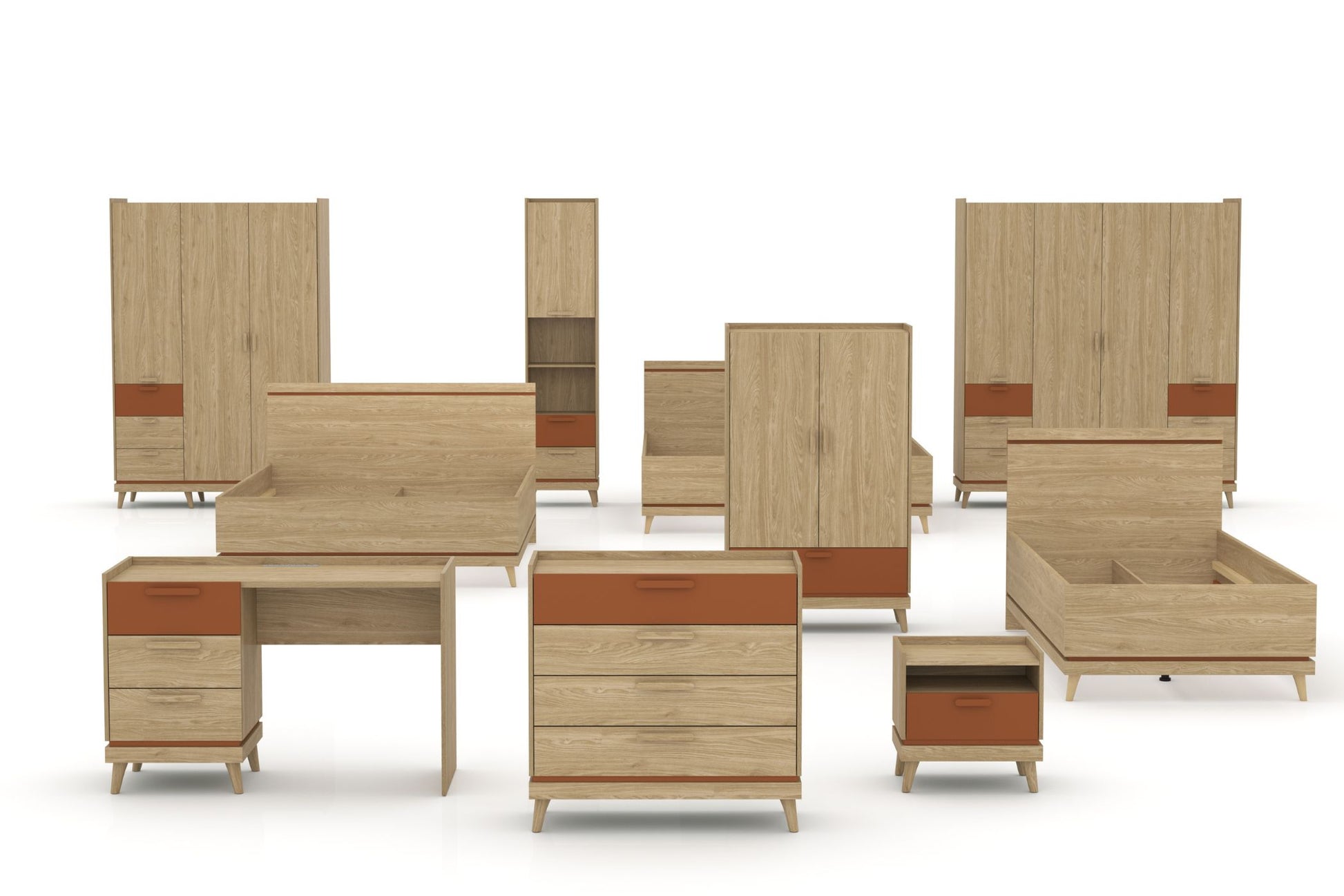 Skapis Skanija  144;190/215/57 cm ozols - N1 Home