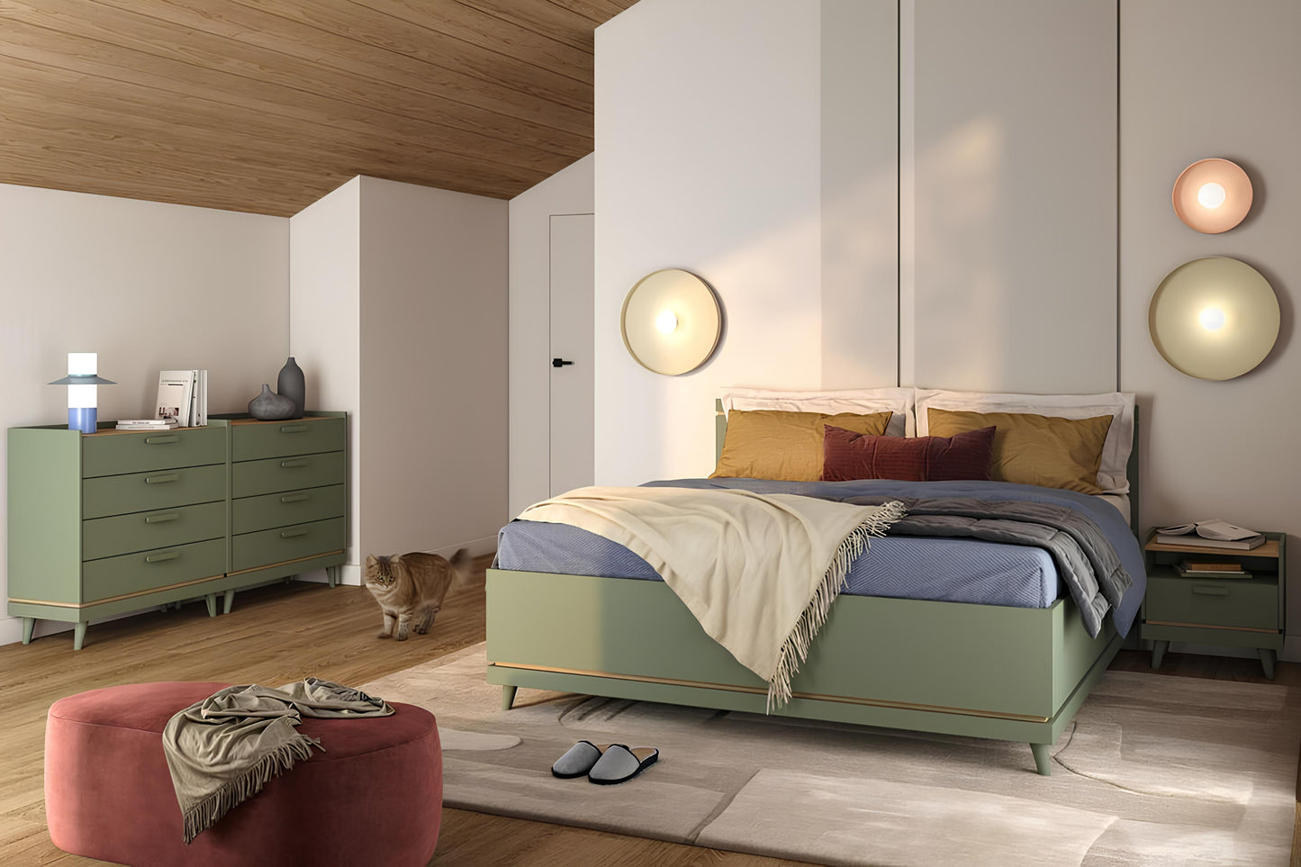 Skapis Skanija 50/215/40 cm zaļs - N1 Home