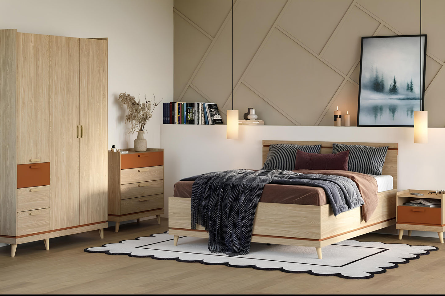 Skapis Skanija 90/150/40 cm ozols - N1 Home