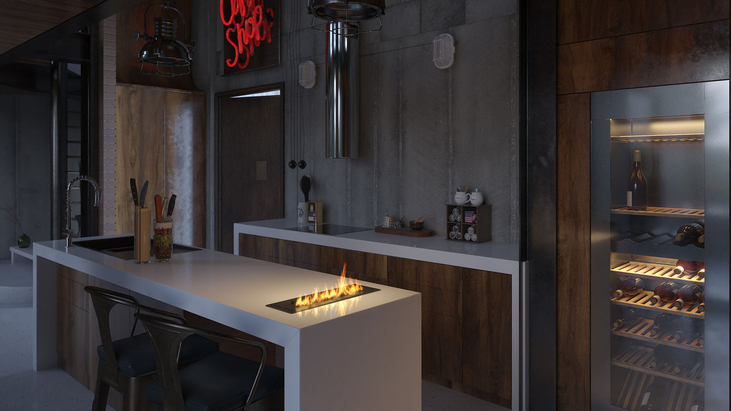 Biokamīns Lāpa BlasBurn 50/16; 60/16; 80/20; 100/20; 120/20; 150/20 x 7,5 cm melns - N1 Home