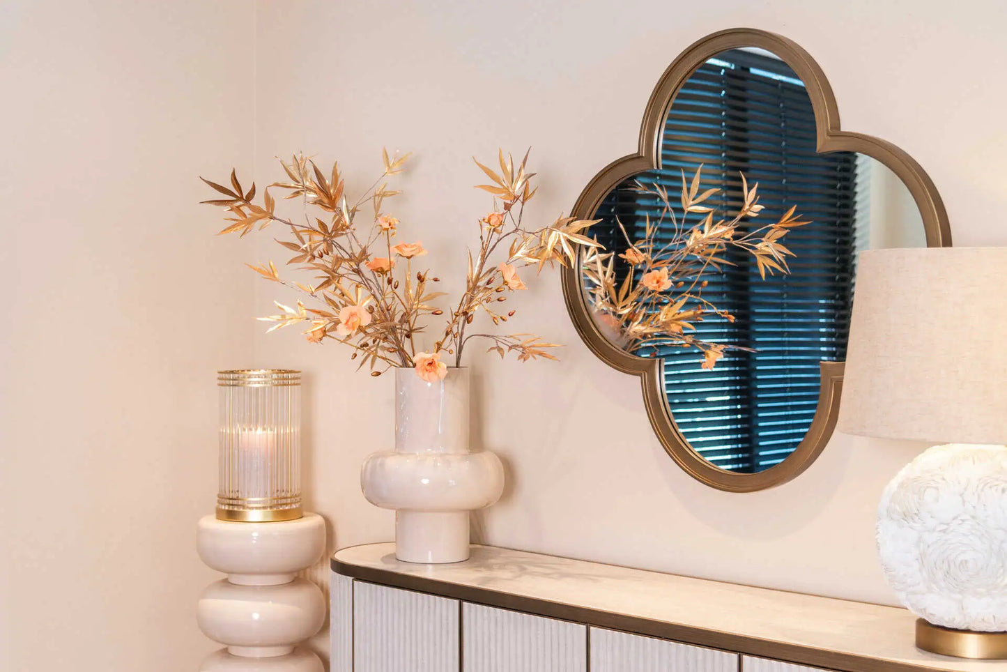 Svečturis Dyara gold large Richmond Interiors 40/24/24 cm zelts - N1 Home