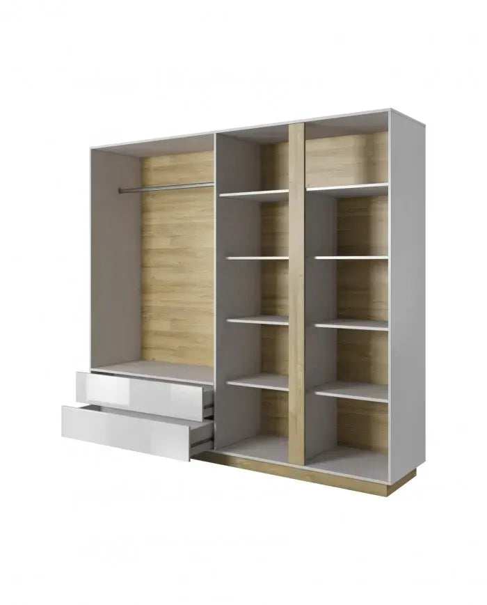 Skapis Arci 220/202/54 cm balts/ozols - N1 Home