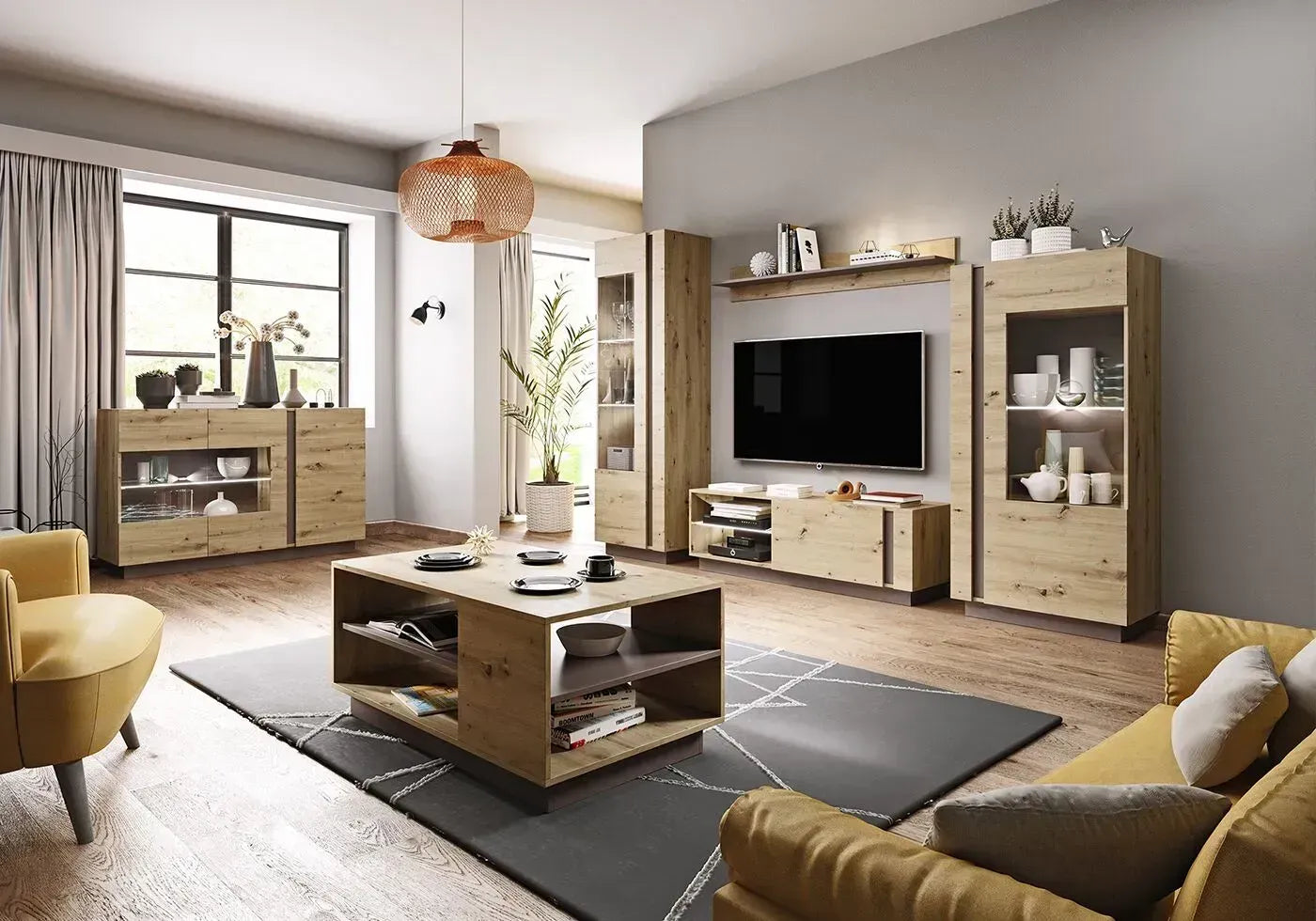 Plaukta Arci 138/20/20 cm antracits/ozols - N1 Home