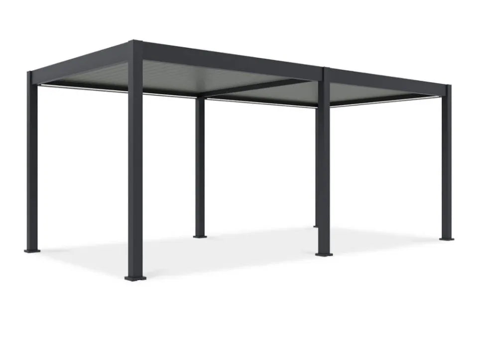 Bioklimatiskā terases pergola Elija AUTOMATIC 3x6 ar LED apgaismojumu 600/309/255 cm antracīts/gaiši pelēks - N1 Home
