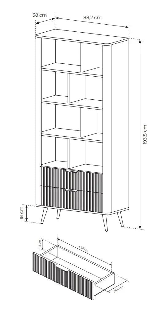Skapis Lanti 88/193/38 cm bēšš - N1 Home