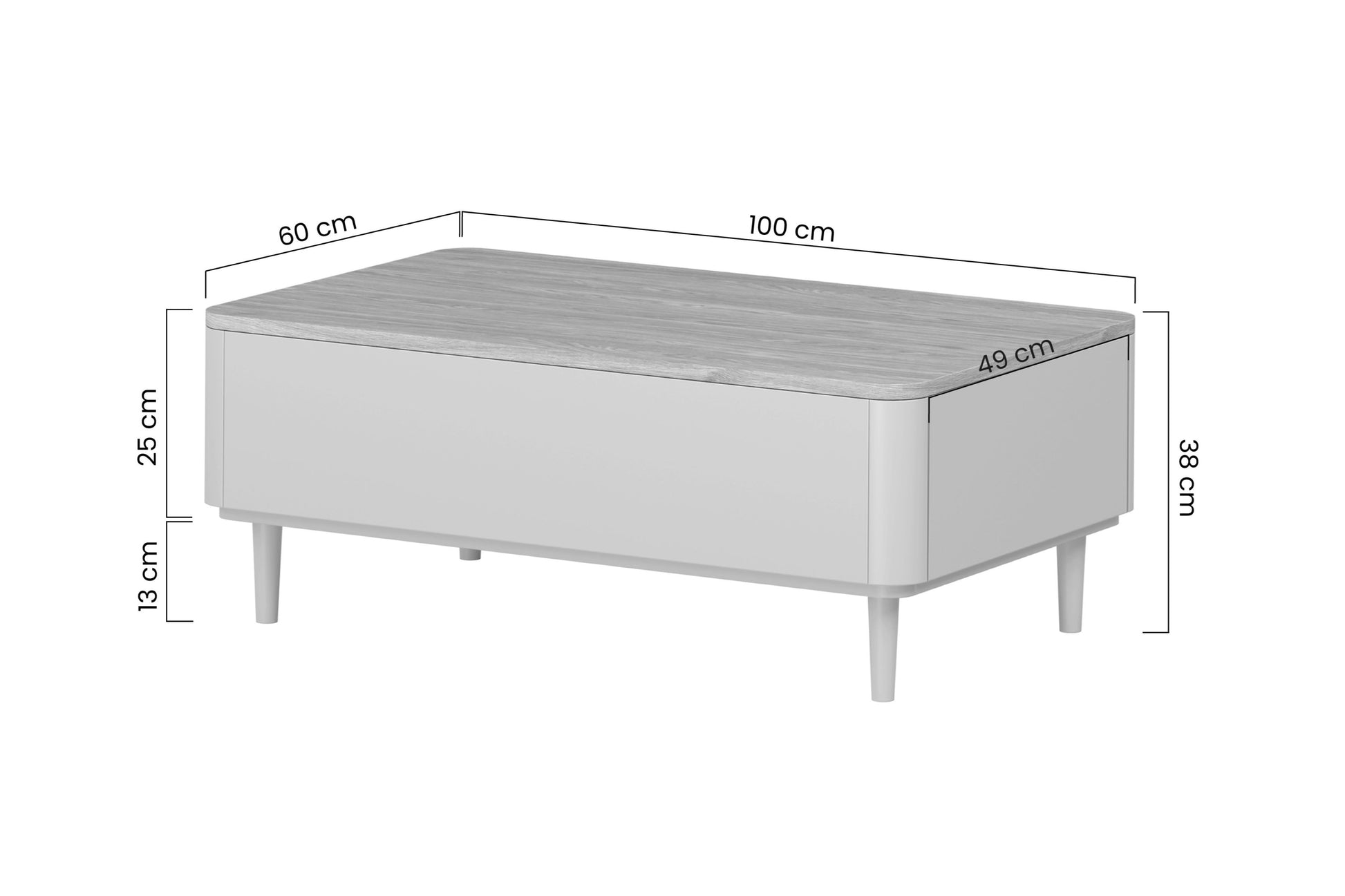 Kafijas galds 100/38/60 cm Eikalipts / Baltijas kāpu ozols - N1 Home