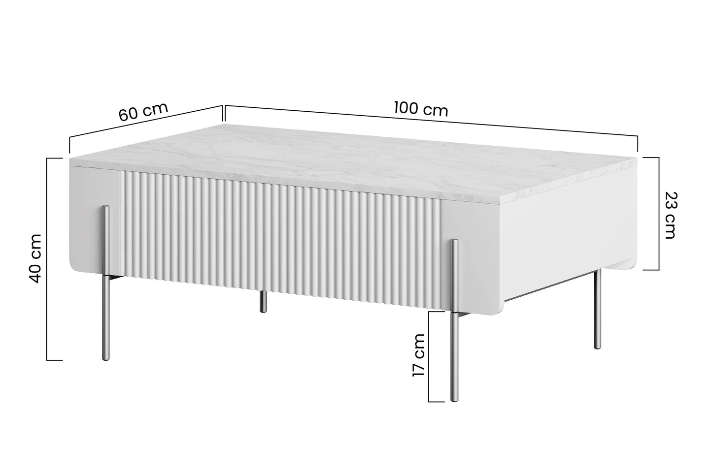 Kafijas galds MV /40/60 cm kašmirs/melns