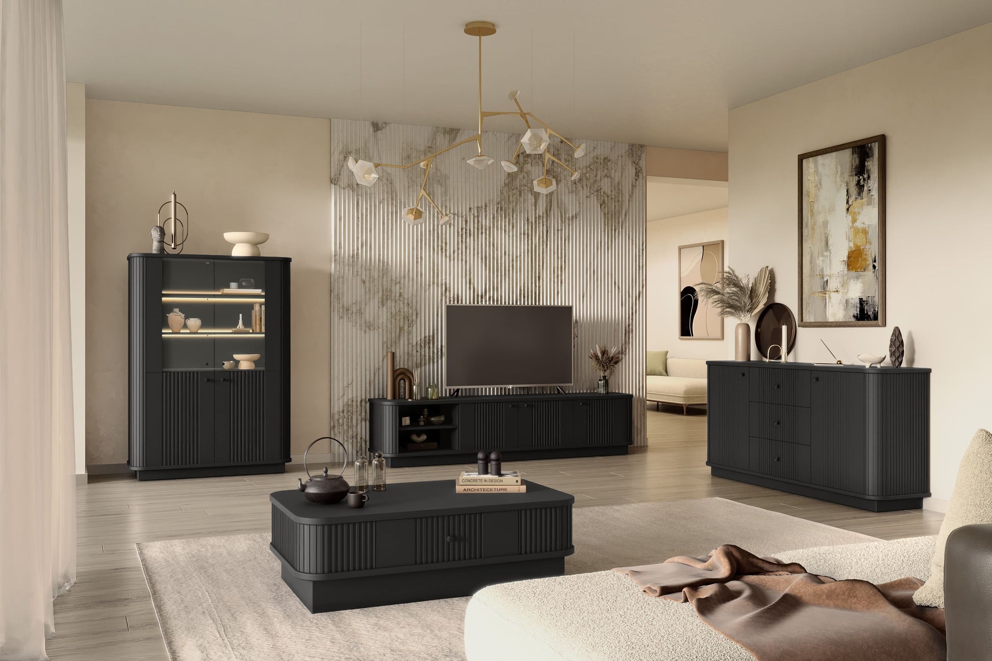 Kafijas galdiņš Vespa 103/32/60 cm melns/melns - N1 Home