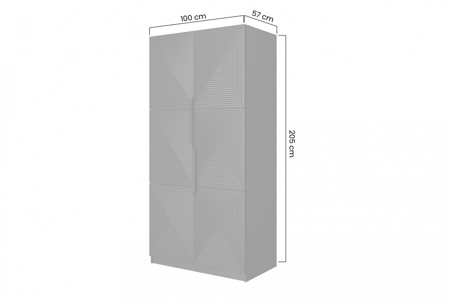 Skapis Oslo 100/205/57 cm melns/ozols - N1 Home