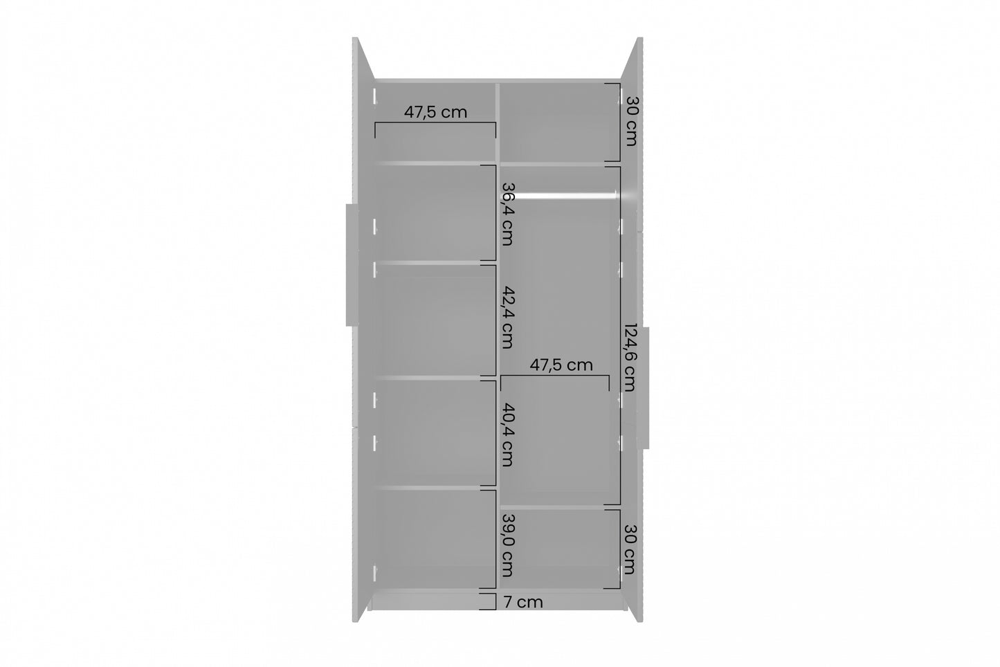 Skapis Oslo 100/205/57 cm Rivjēra akmens/ozols - N1 Home