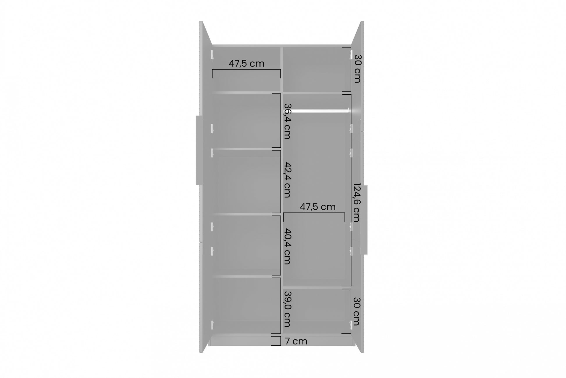 Skapis Oslo 100/205/57 cm Rivjēra akmens/ozols - N1 Home