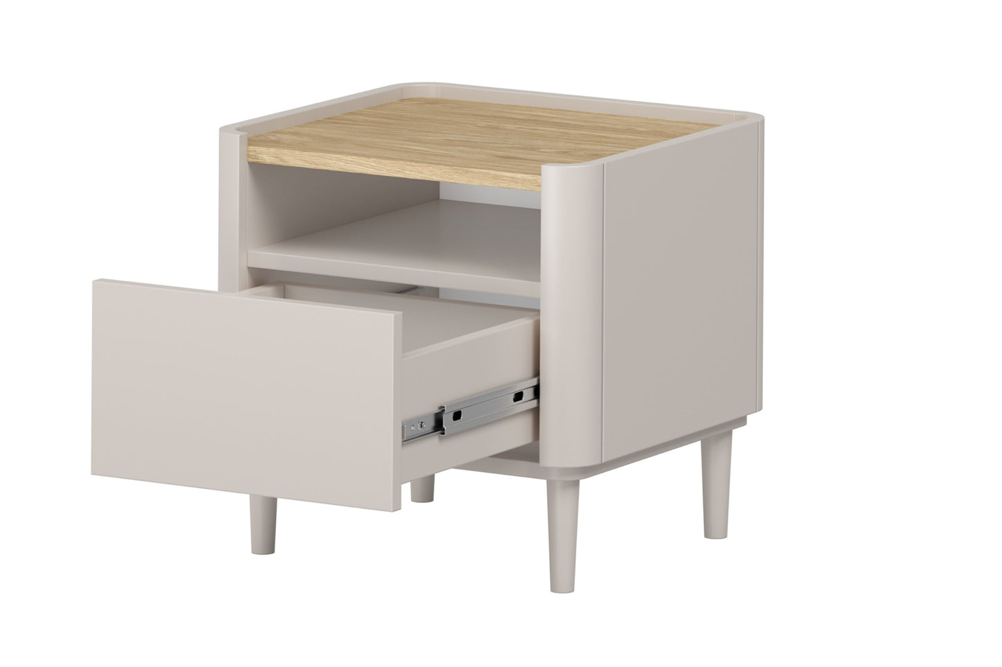 Naktsskapītis Elva 48/48/48 cm Kašmirs / Eļļots ozols - N1 Home