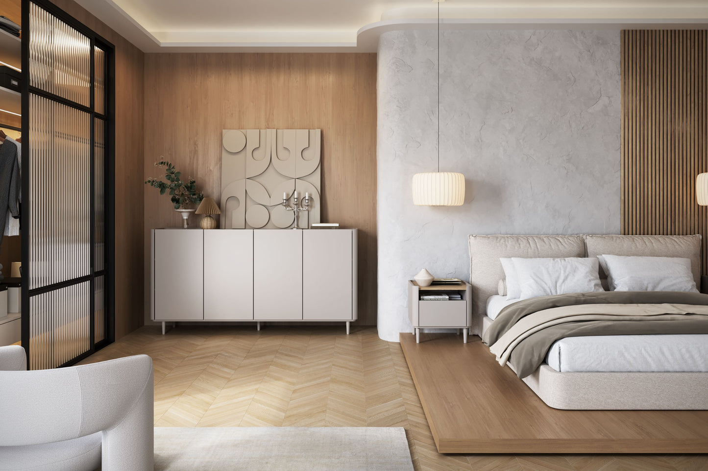 Naktsskapītis Elva 48/48/48 cm Kašmirs / Eļļots ozols - N1 Home