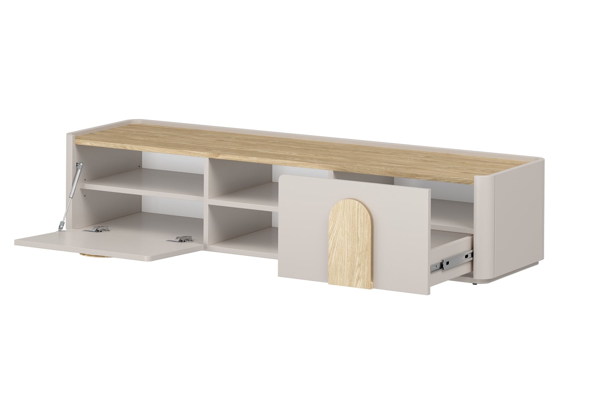 TV skapis Amil 170/35.5/48 cm Kašmirs/Eļļots ozols/Gaišs ozols - N1 Home