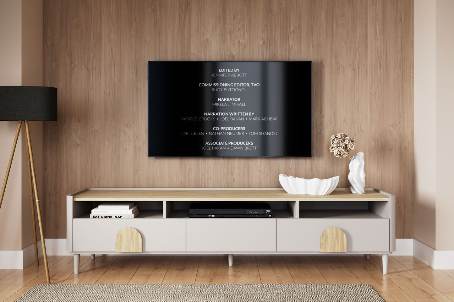 TV skapis Amil 200/48/48 cm Kašmirs / Eļļots ozols / Gaišs ozols - N1 Home