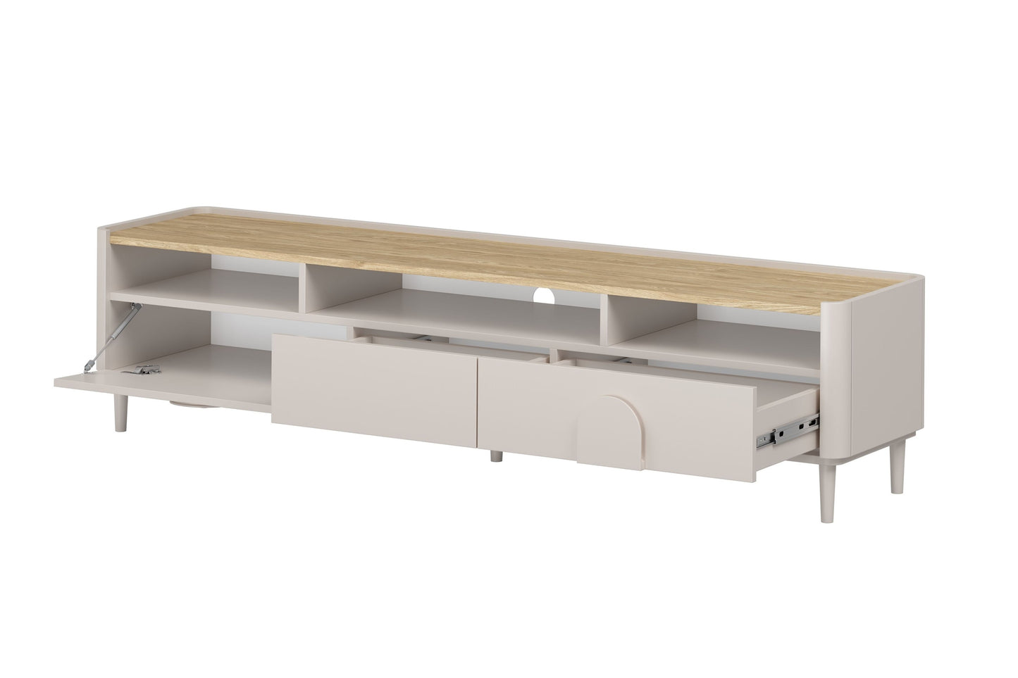 TV skapis Amil 200/48/48 cm Kašmirs / Eļļots ozols - N1 Home