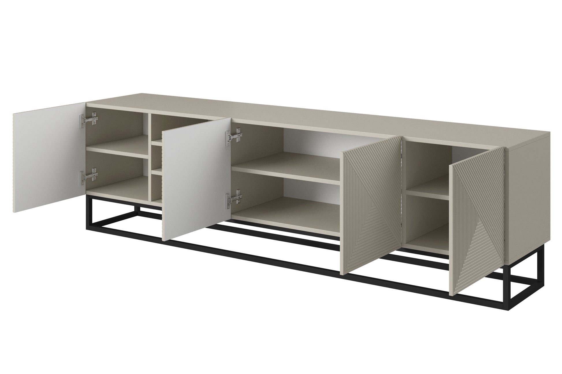 OSLO RTV kumode uz metāla kājām 200/56/40 kašmirs/melns - N1 Home