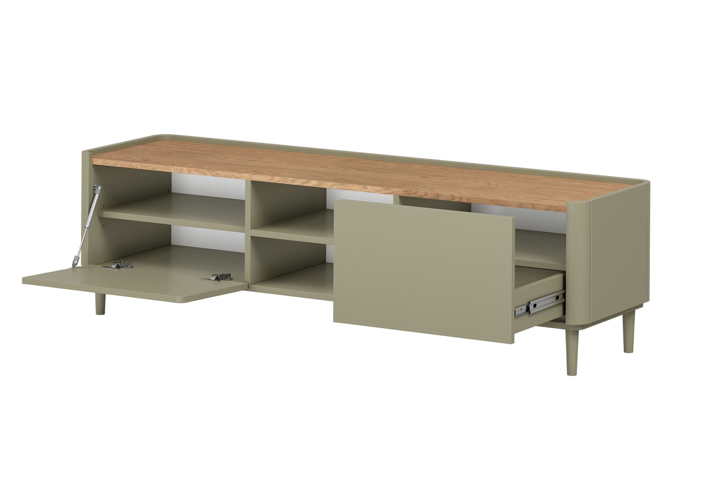 TV skapis Elva 170/48/48 cm Eikalipts / Baltijas kāpu ozols - N1 Home