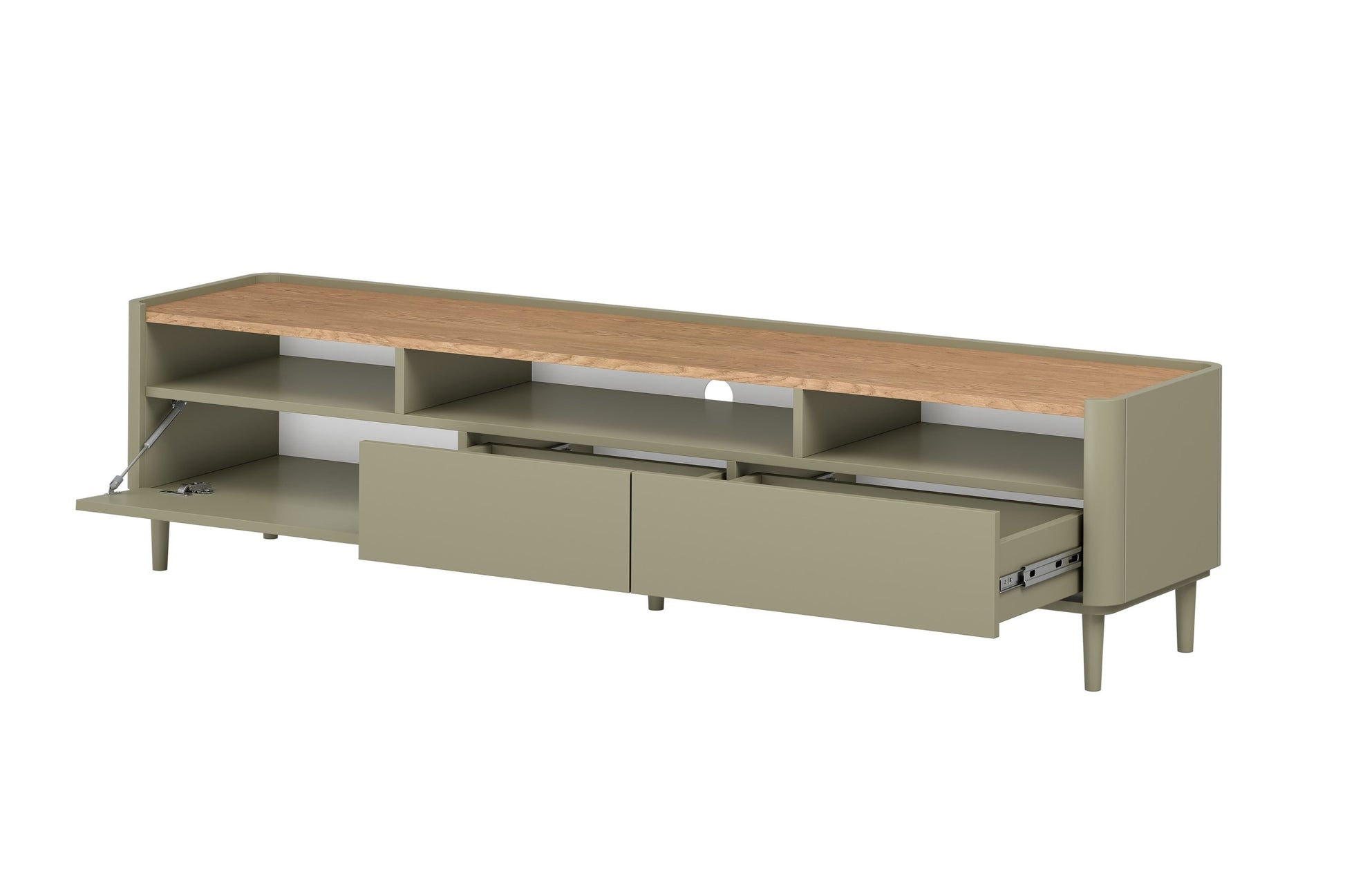 TV skapis Elva 200/48/48 cm Eikalipts / Baltijas kāpu ozols - N1 Home