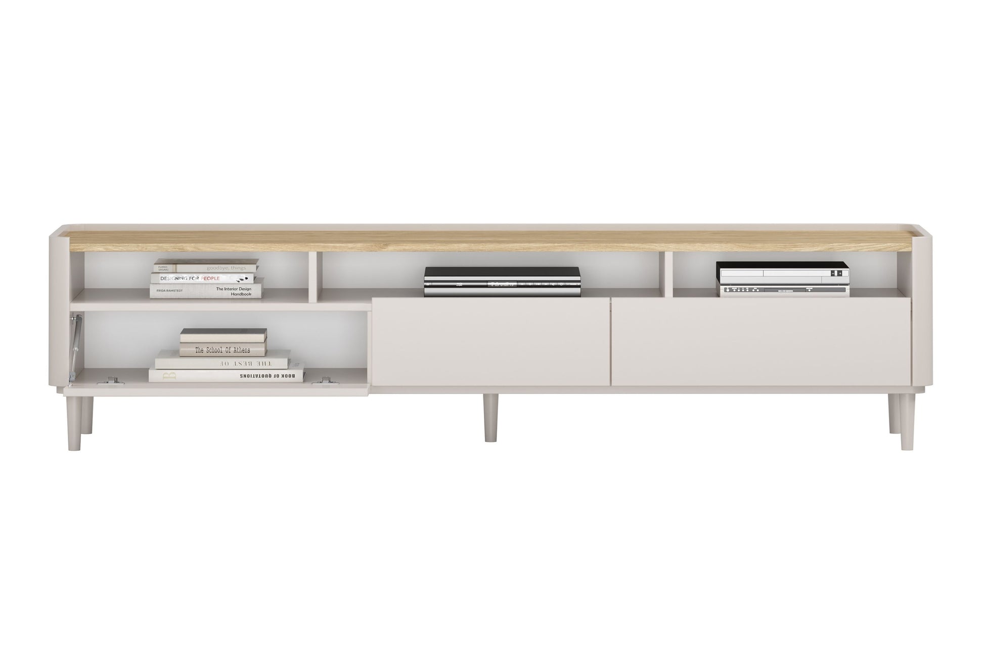 TV skapis Elva 200/48/48 cm Kašmirs / Eļļots ozols - N1 Home