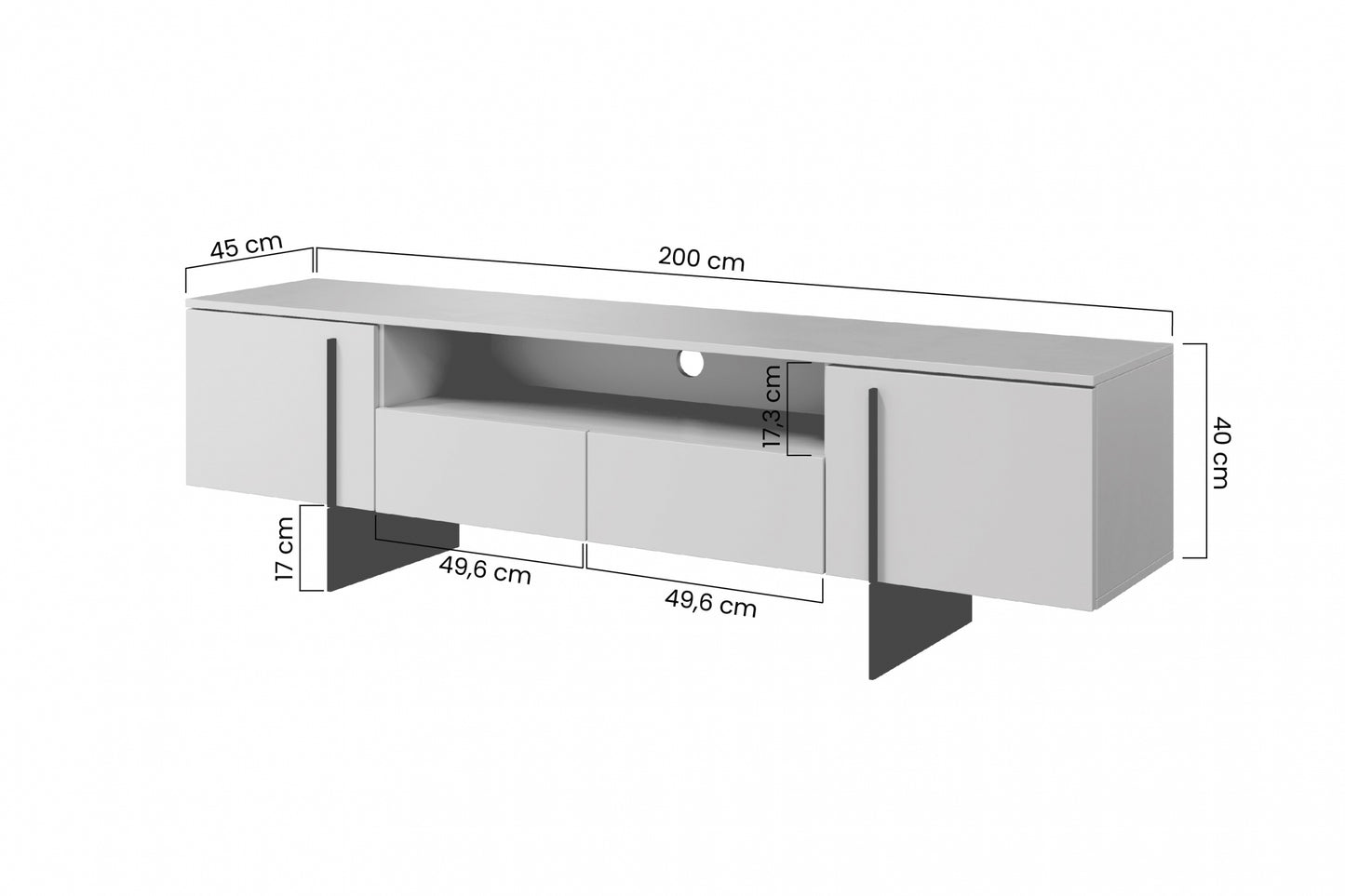 TV skapis Lare 200/57/45 cm ogles - N1 Home