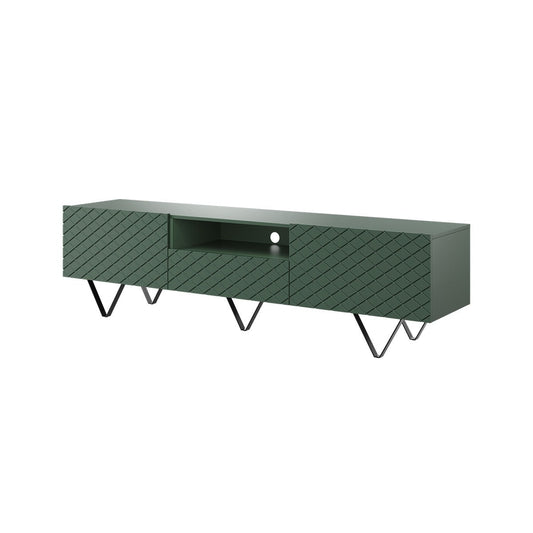 LUKKA RTV kumode 190/51/42  melnas kājas/olives - N1 Home