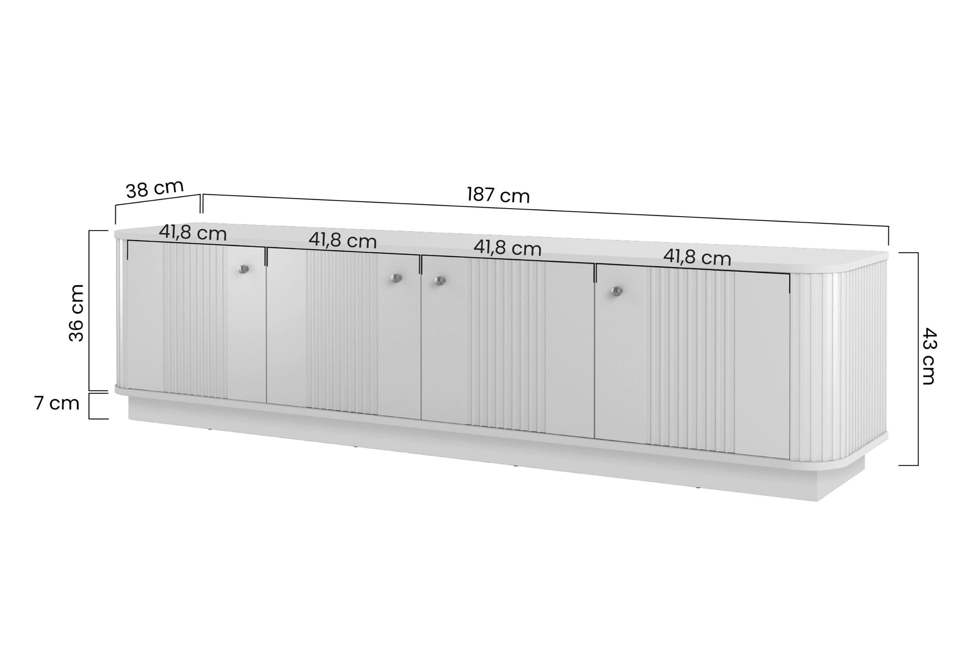 TV skapis Vespa 187/43/38 cm kašmirs/rieksts/melns - N1 Home