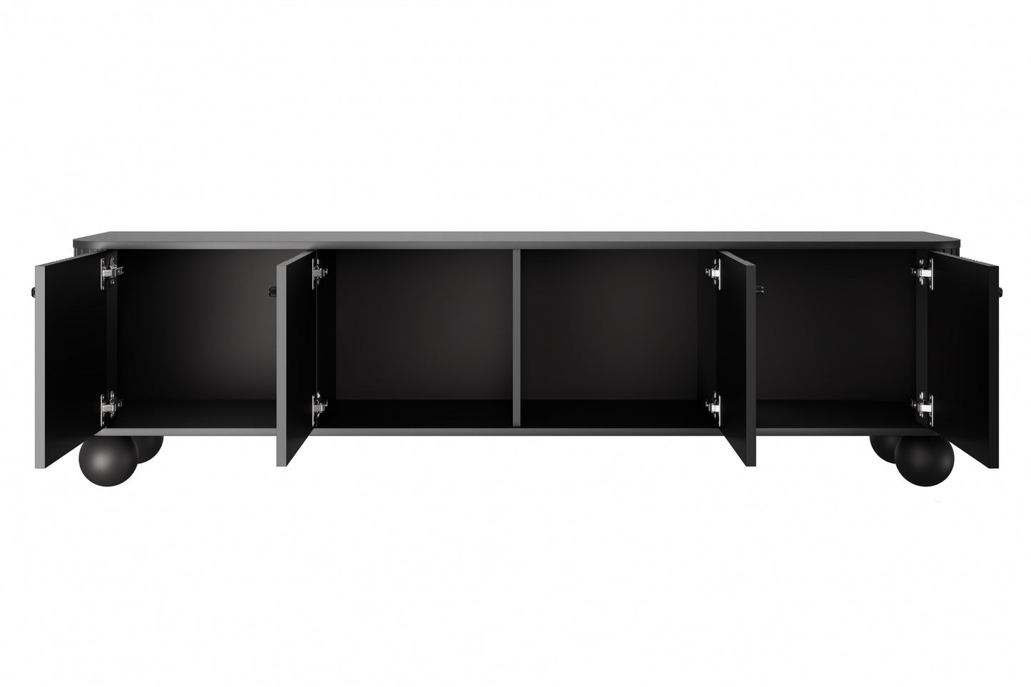 TV skapis Vespa 187/48/38 cm melns/melns - N1 Home