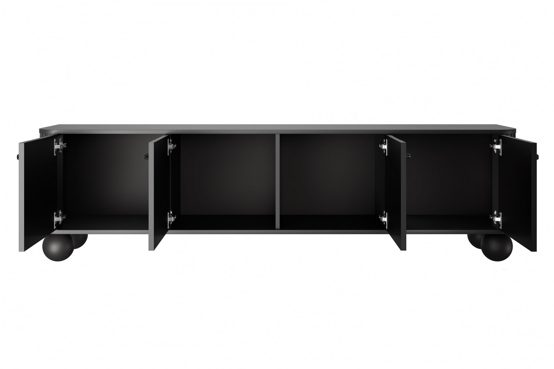 TV skapis Vespa 187/48/38 cm melns/melns - N1 Home