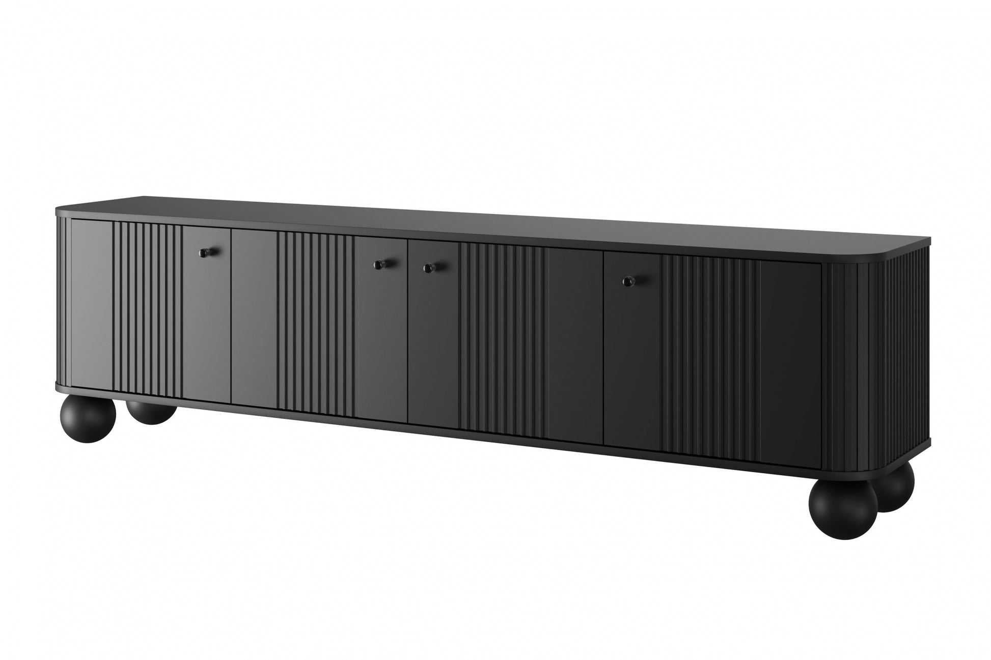 TV skapis Vespa 187/48/38 cm melns/melns - N1 Home