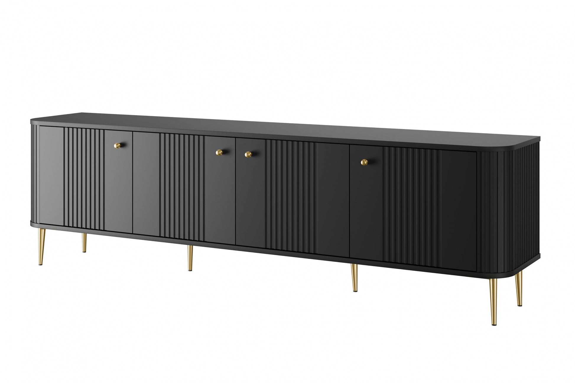 TV skapis Vespa 187/51/38 cm melns/zelts - N1 Home