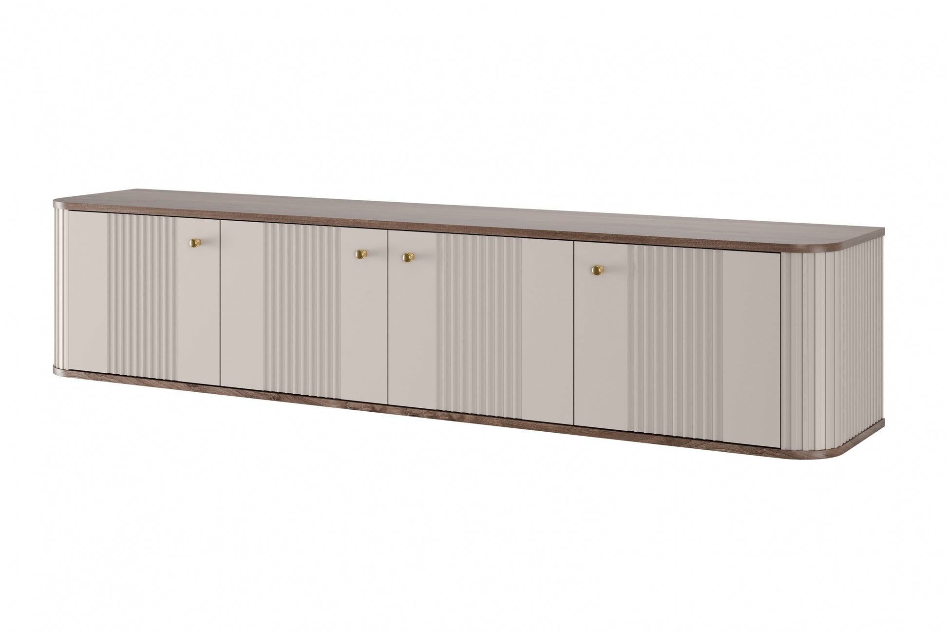 TV skapis Vespa 187/36/38 cm kašmirs/rieksts/zelts - N1 Home