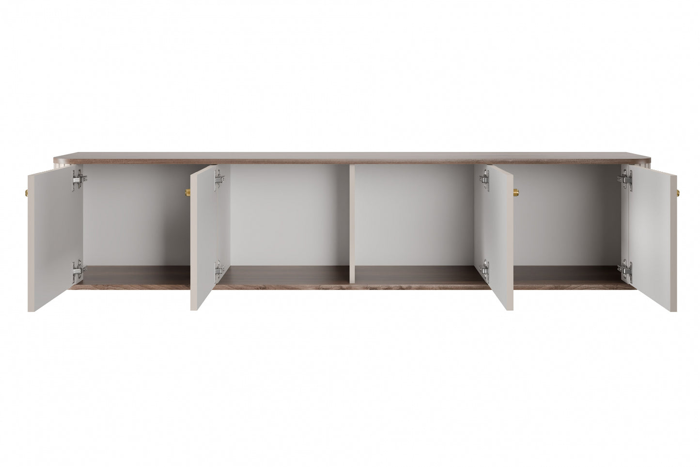 TV skapis Vespa 187/36/38 cm kašmirs/rieksts/zelts - N1 Home