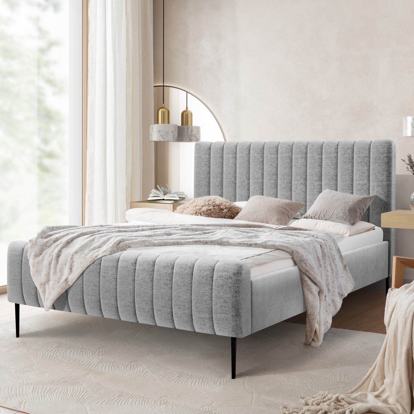 Gulta Austin melnas kājas 120; 140; 160; 180/200 cm Raven 06 - N1 Home