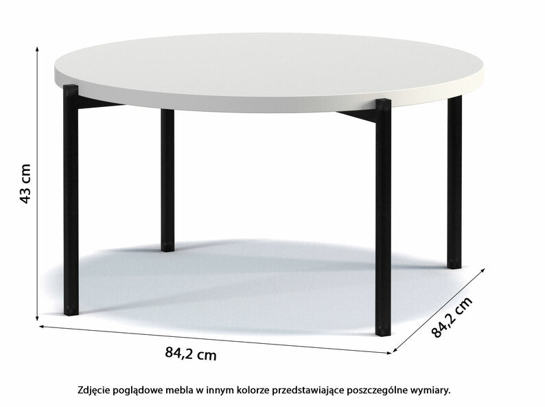 TALAKOR kafijas galdiņš, apaļš, 80 cm, matēts balts, zems - N1 Home