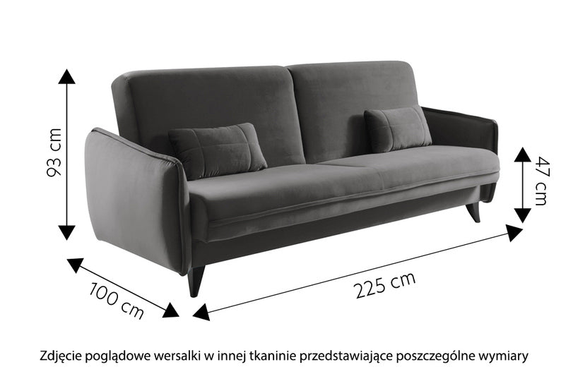 TINOCAN Izvelkamais dīvāns, 222 cm, ar vietu uzglabāšanai, jūras samts - N1 Home