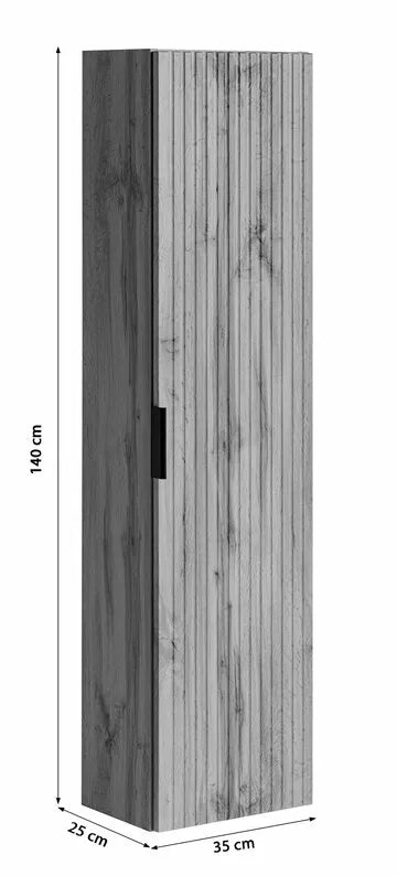 MIRNIT Vannas istabas statnis, 35 cm, piekarināms, melnas līstes