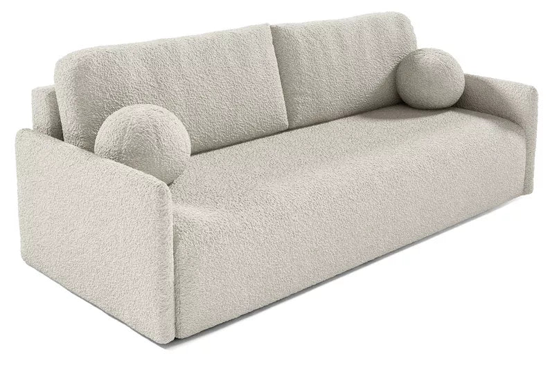 GOVE Dīvāns-gulta ar glabātuvii, krēmkrāsas boucle - N1 Home