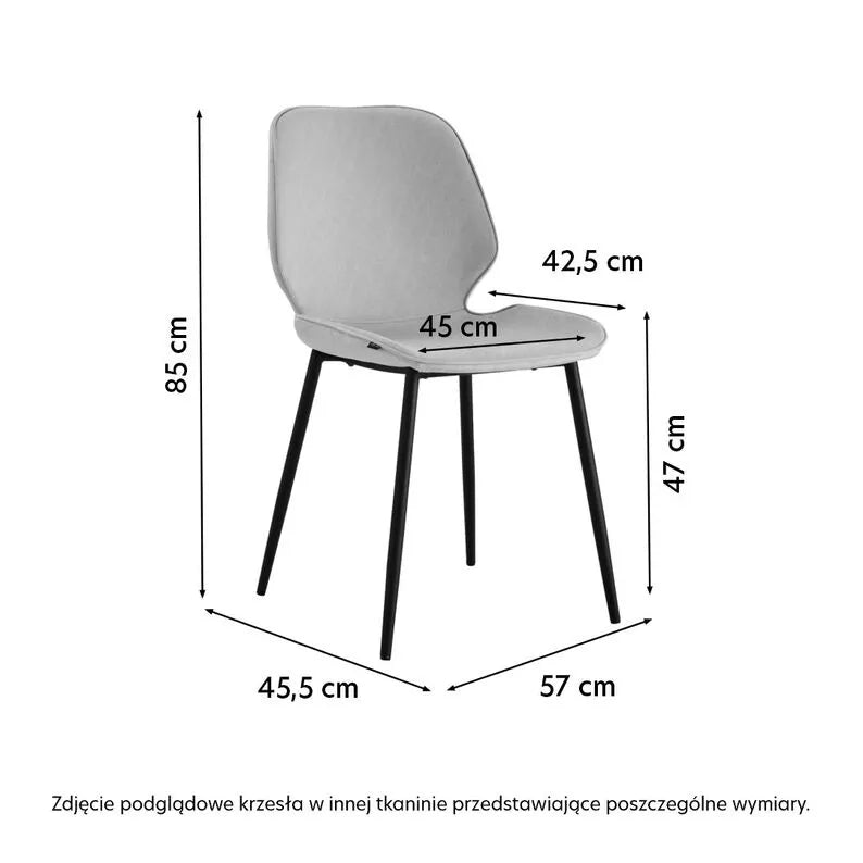 BRALTA Mīkstais krēsls no krēmkrāsas auduma uz melnām kājām