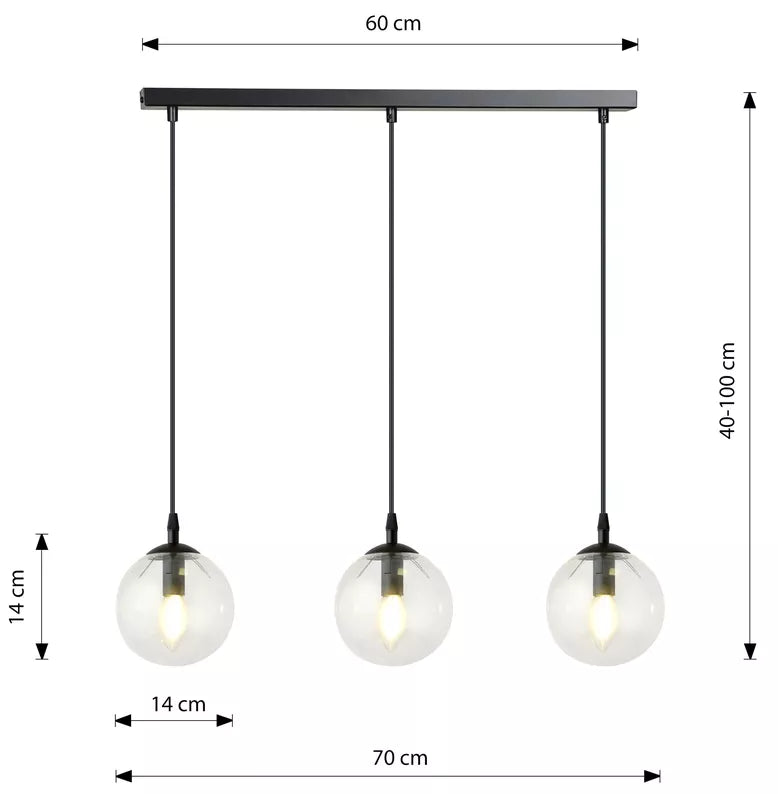 GENEFRE Piekaramā lampa caurspīdīga x3