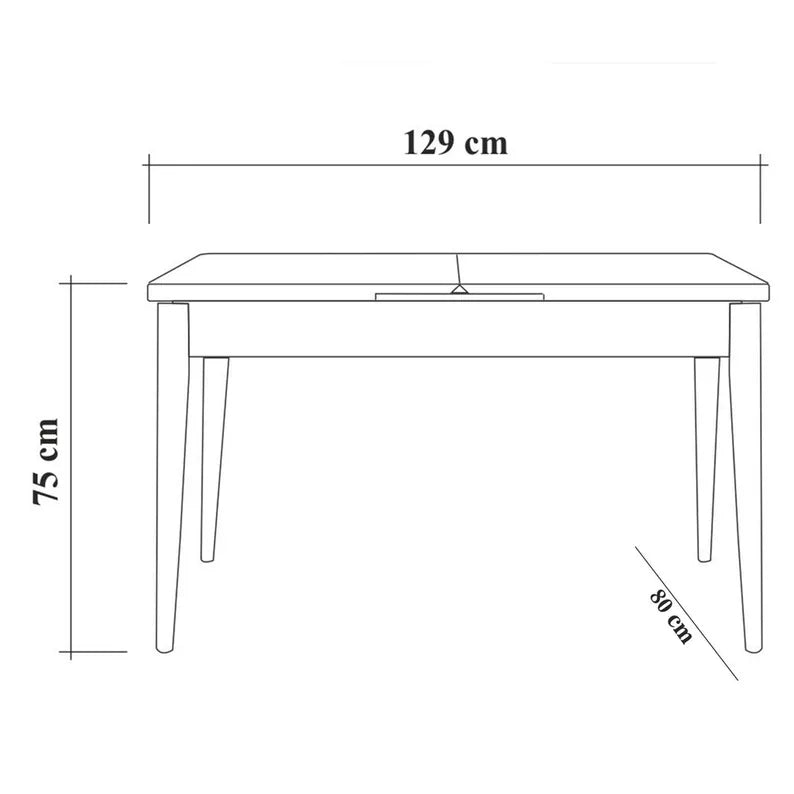 ELIO Pusdienu galds 129-163x80 cm, riekstkoks