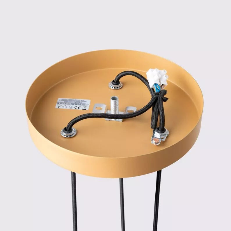 BONKAR x3 zelta piekaramā lampa uz apaļas griestu oderes - N1 Home