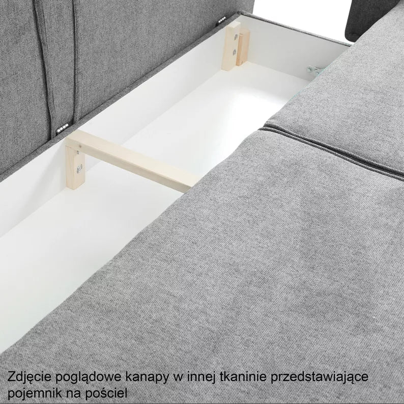 DERSPI Trīsvietīgs krēmkrāsas dīvāns no viegli tīrāma auduma - N1 Home