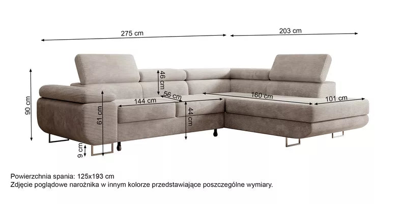 VILSTEV L-formas stūra dīvāns ar gulēšanas funkciju, ar konteineru, tumši pelēks viegli tīrāms samts, kreisa/laba puse